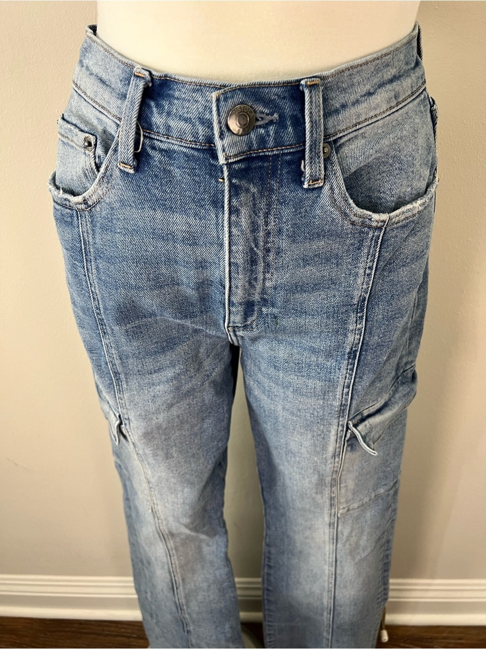 Pistola Dana Cargo Jeans Size 27 Tall 32โ Inseam Denim - Picture 5 of 10